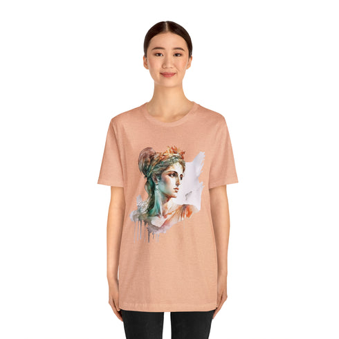 Greecian Goddess in Watercolor - Short Sleeve Tee